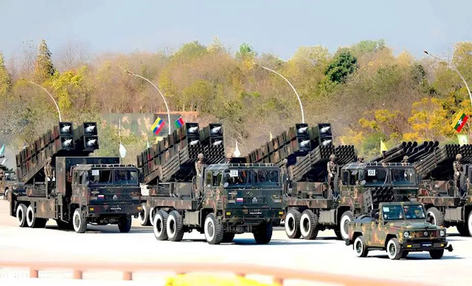 Myanmar army Tatmadaw unveils MAM-03 MLRS Multiple Rocket Launcher System